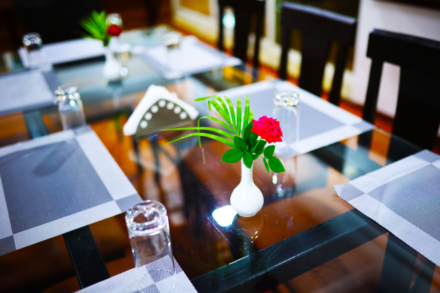 dining table in restaurant
